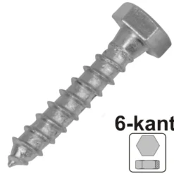 Sechskant Holzschraube 8x40 mm galvanisch verzinkt