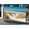 Seitenmarkise 3 x 1,6 m mit Auszug rechts und Fotodruck „Ostsee“ links