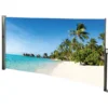 Seitenmarkise 3 x 1,6 m mit Auszug rechts und Fotodruck „Südsee“ links