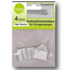 Selbstklebehaken für Vitragestange 4 Stück