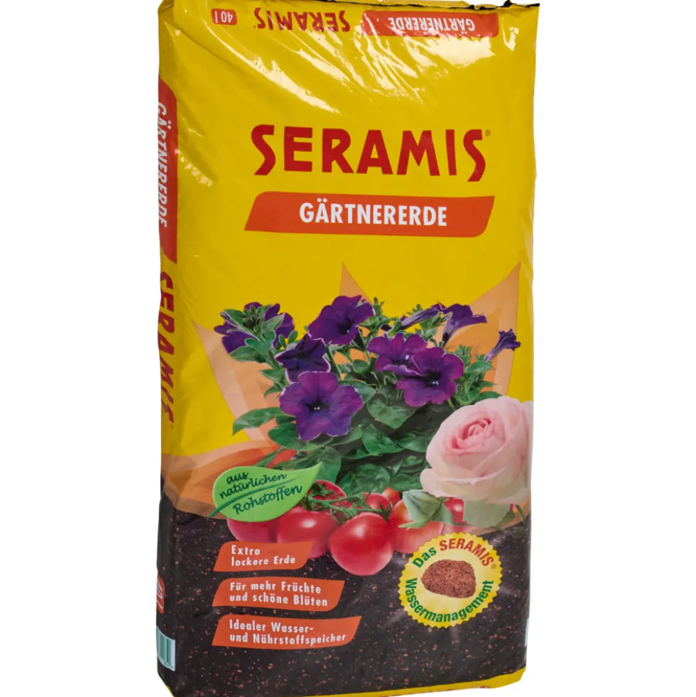 SERAMIS® Gärtnererde 40 Liter, torfreduziert