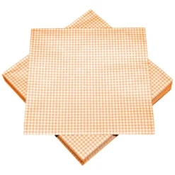 Servietten mit Motiv Karos orange, 20 Stück
