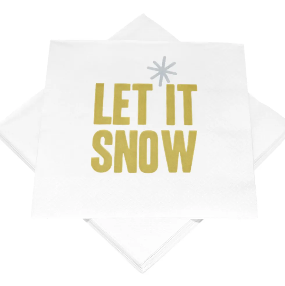 Servietten mit Motiv Let it snow-Schriftzug 20 Stück