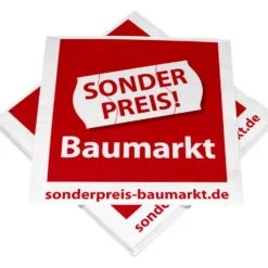 Servietten mit Sonderpreis-Baumarkt-Motiv 50 Stück