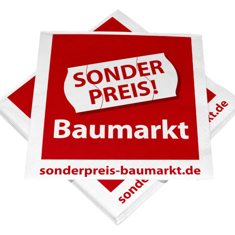 Servietten mit Sonderpreis-Baumarkt-Motiv 50 Stück