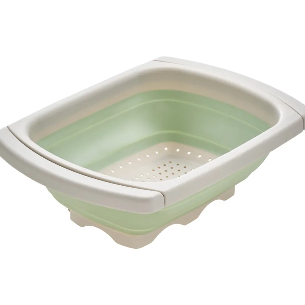 Sieb faltbar medium ausziehbar 38/60 x 26,5 x 4,5 cm grau