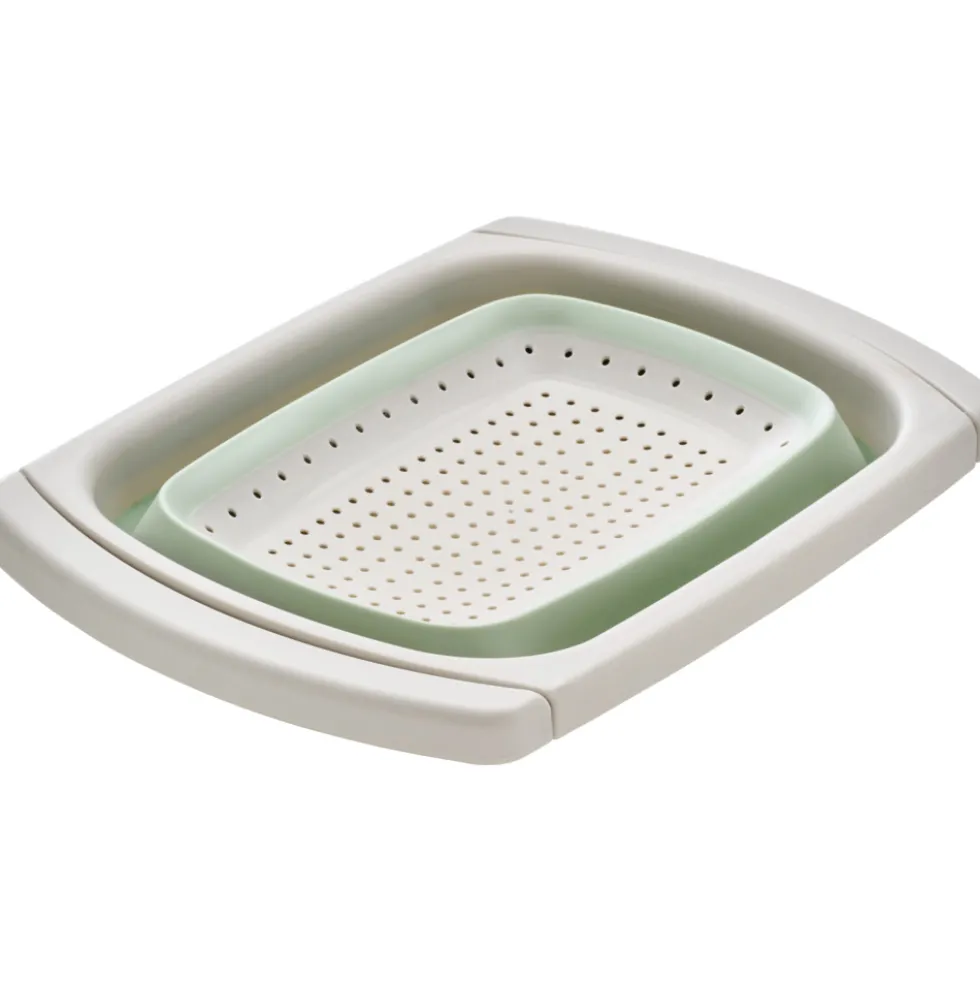 Sieb faltbar medium ausziehbar 38/60 x 26,5 x 4,5 cm grau