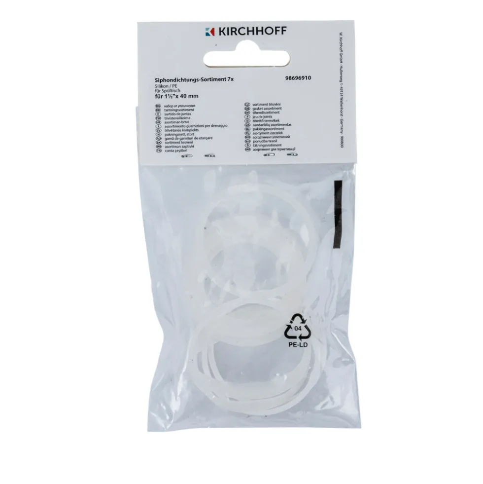 Siphondichtung Sortiment 1½" 7-teilig für Spültisch
