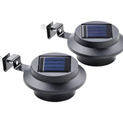 Solar-Dachrinnenleuchten-Set 2 Stück aus Kunststoff