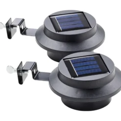 Solar-Dachrinnenleuchten-Set 2 Stück aus Kunststoff