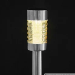 Solar-LED-Gartenleuchte silber