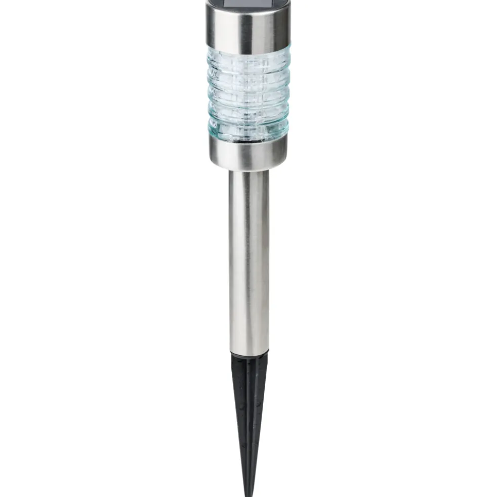 Solar-LED-Gartenleuchte silber
