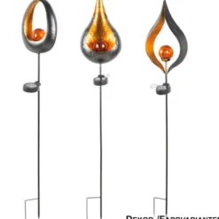 Solar LED-Gartensteckleuchte 93 cm flammenförmig mit Bodenspieß