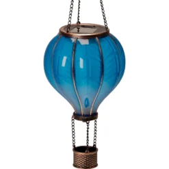 Solar-LED-Heißluftballon blau 46,5 cm