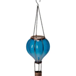 Solar-LED-Heißluftballon blau 46,5 cm