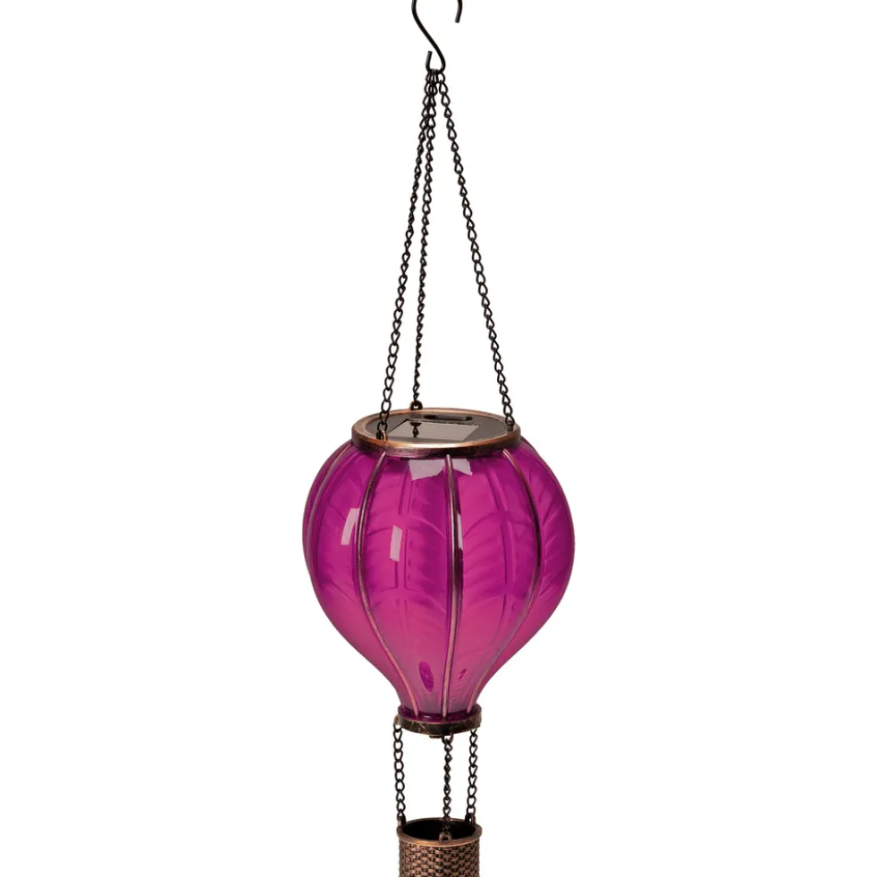 Solar-LED-Heißluftballon pink 46,5 cm
