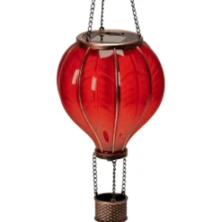 Solar-LED-Heißluftballon rot 46,5 cm