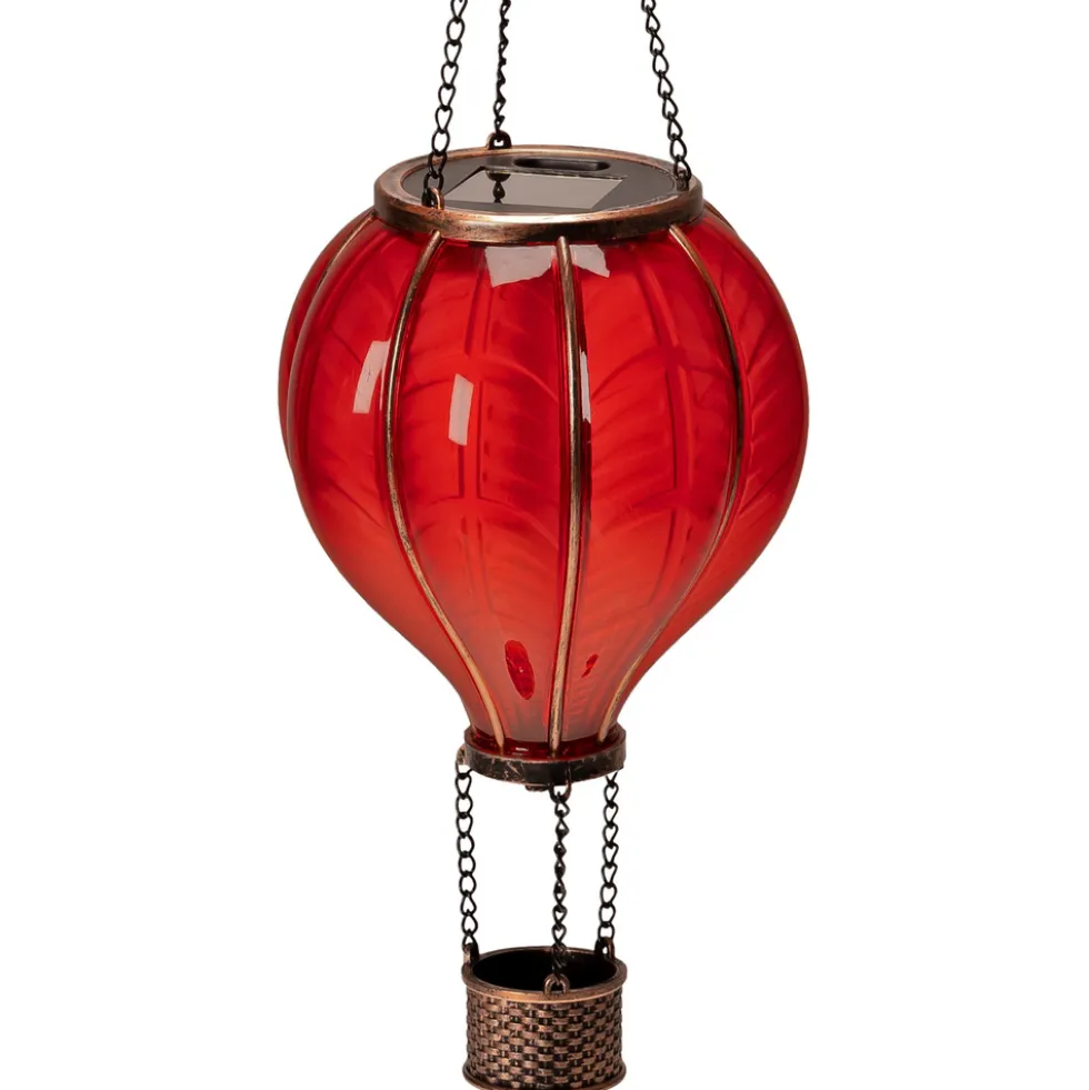 Solar-LED-Heißluftballon rot 46,5 cm