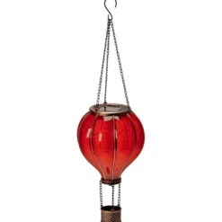 Solar-LED-Heißluftballon rot 46,5 cm