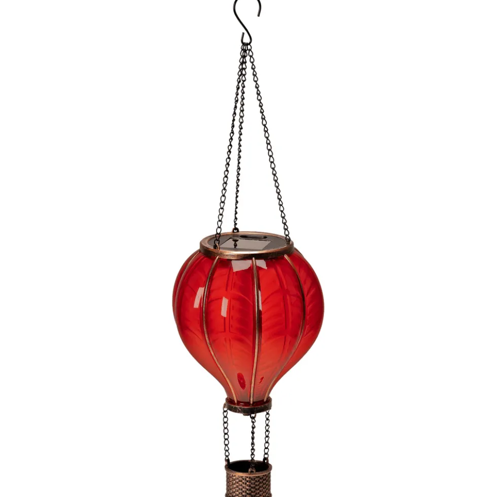 Solar-LED-Heißluftballon rot 46,5 cm