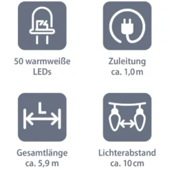 Solar-LED-Lichterkette 50 LEDs