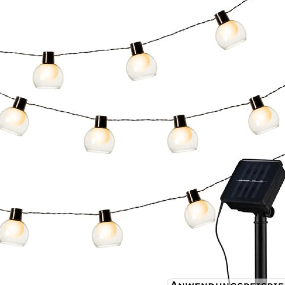Solar-LED-Lichterkette mit Smokey-Lampenschirm