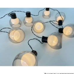 Solar-LED-Lichterkette mit Smokey-Lampenschirm