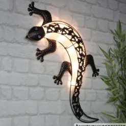 Solar-LED-Wandlicht "Gecko" mit 10 LEDs