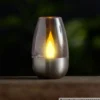 Solar-LED-Windlicht 6 cm aus Edelstahl