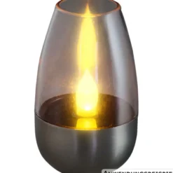 Solar-LED-Windlicht 6 cm aus Edelstahl
