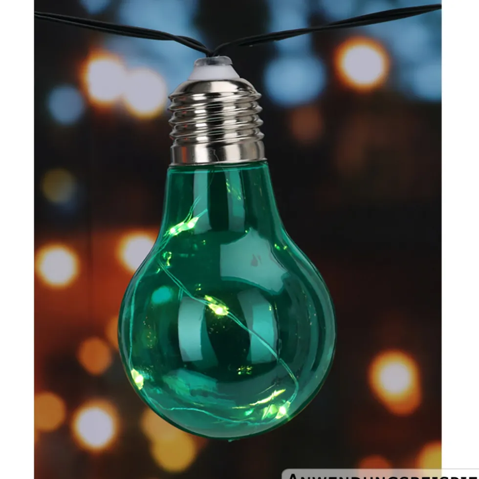 Solar Lichterkette Glühbirnen bunt 2m 50 LEDs