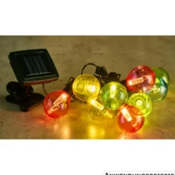 Solar‑Lichterkette mit 10 LED‑Birnen 3m