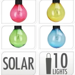 Solar‑Lichterkette mit 10 LED‑Birnen 3m