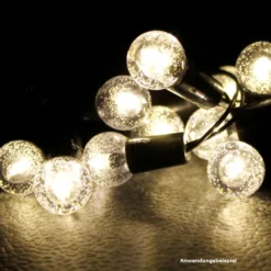 Solar-Party-Lichterkette, 2,35 m, mit 10 warmweißen Lämpchen