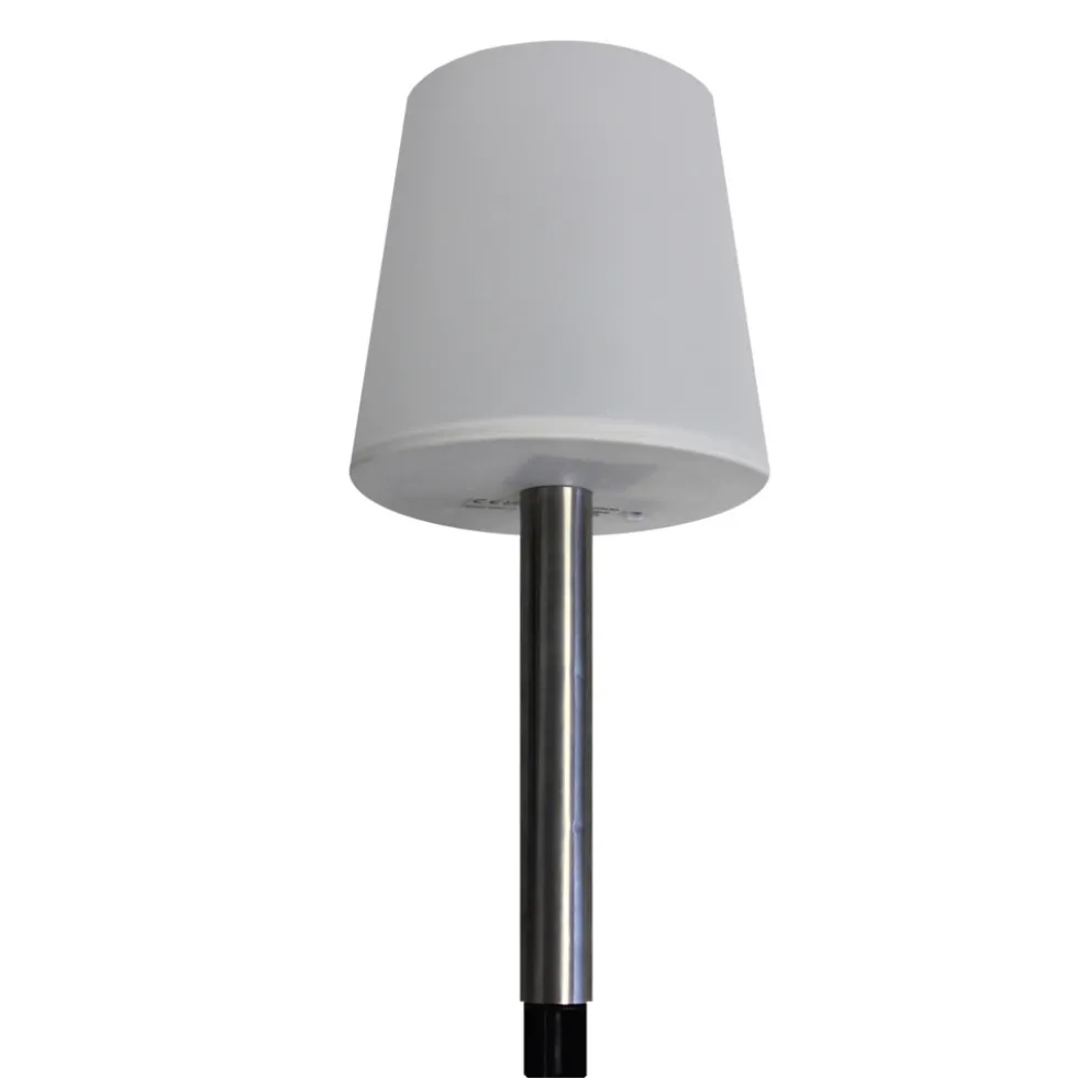 Solar-Stablampe 41,5 cm mit Schirm aus Edelstahl