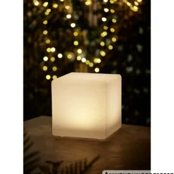 Solar-Würfelleuchte LED 30x30 cm mit Erdspieß