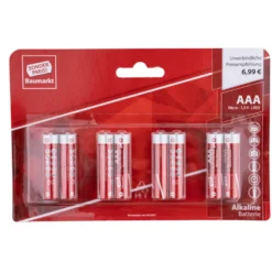 Sonderpreis Baumarkt Batterien LR 03 AAA 8 Stück, nicht wiederaufladbar