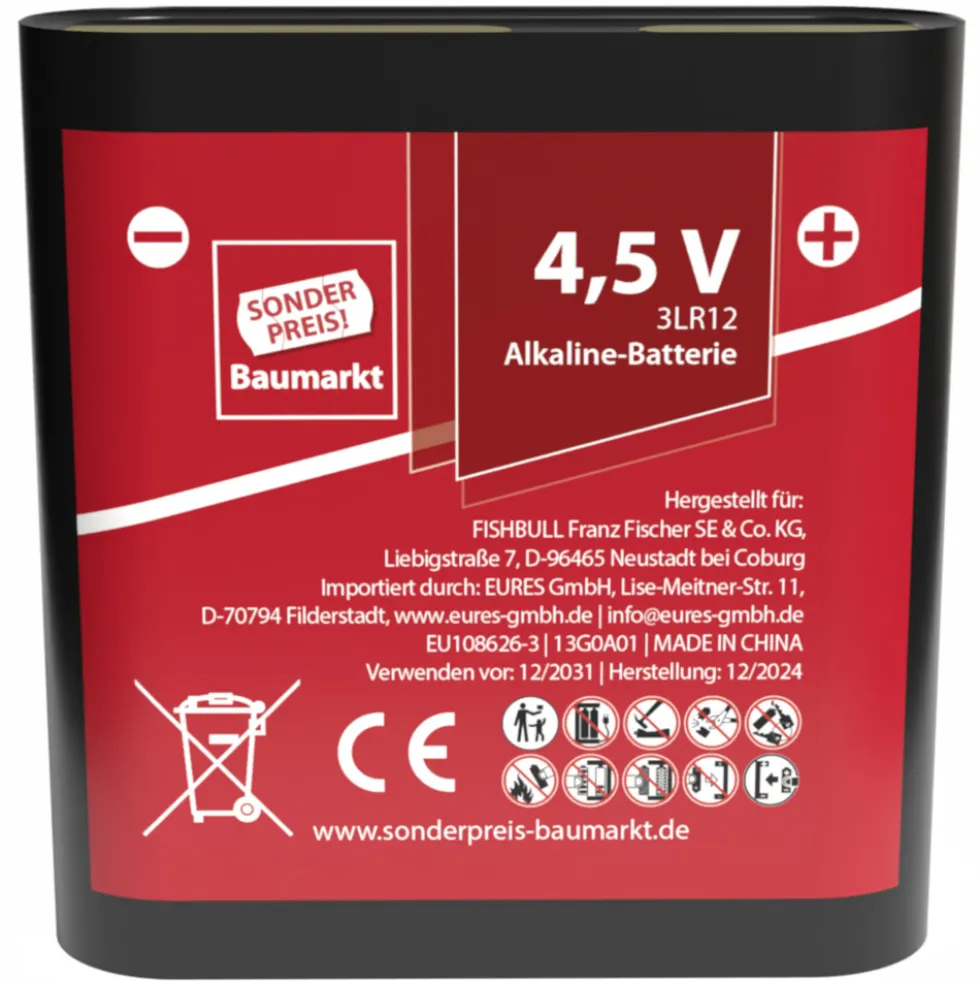 Sonderpreis Baumarkt Flachbatterie 3LR12 4,5V