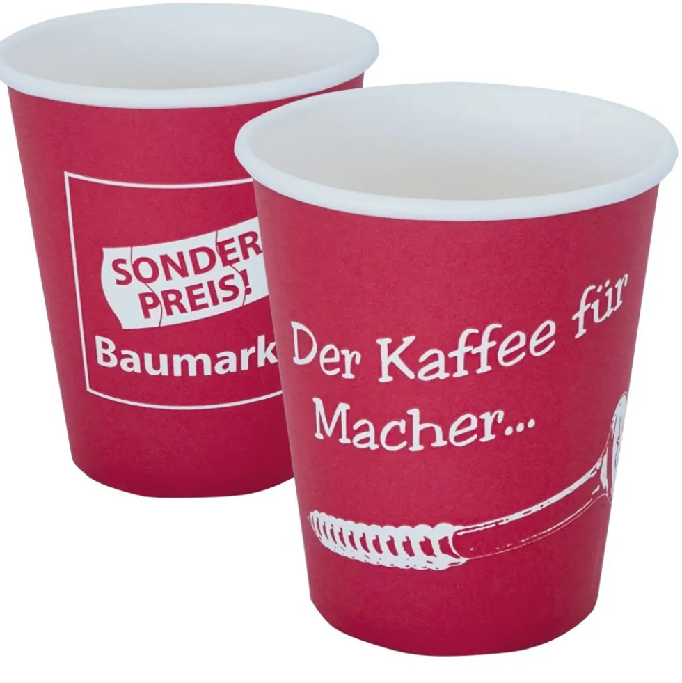 Sonderpreis Baumarkt Pappbecher 200 cl 50 Stück mit Logo