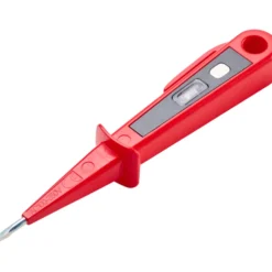 Spannungsprüfer Euro 150 mm in rot, isoliert mit Clip und Aufhängöse