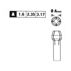 Spannzangen Set 3tlg Ø1,6-2,35-3,17mm für Multitool Minischleifer Minispannzange