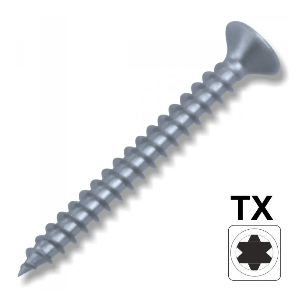 Spanplattenschraube 4,0 x 40 mm A2 IVZ T-Profil TX Senkkopf Vollgewinde
