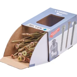 Spanplattenschraube 6,0x120 mm IVZ 1kg FISHBULL-Pack Senkkopf Teilgewinde