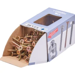 Spanplattenschraube 6x80 mm IVZ 1kg FISHBULL-Pack Senkkopf Teilgewinde