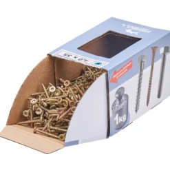 Spanplattenschraube 4x35 mm IVZ 1kg FISHBULL-Pack Senkkopf Vollgewinde