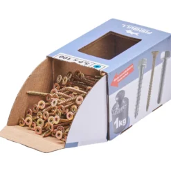 Spanplattenschraube 5,0x100 mm IVZ 1kg FISHBULL-Pack Senkkopf Teilgewinde