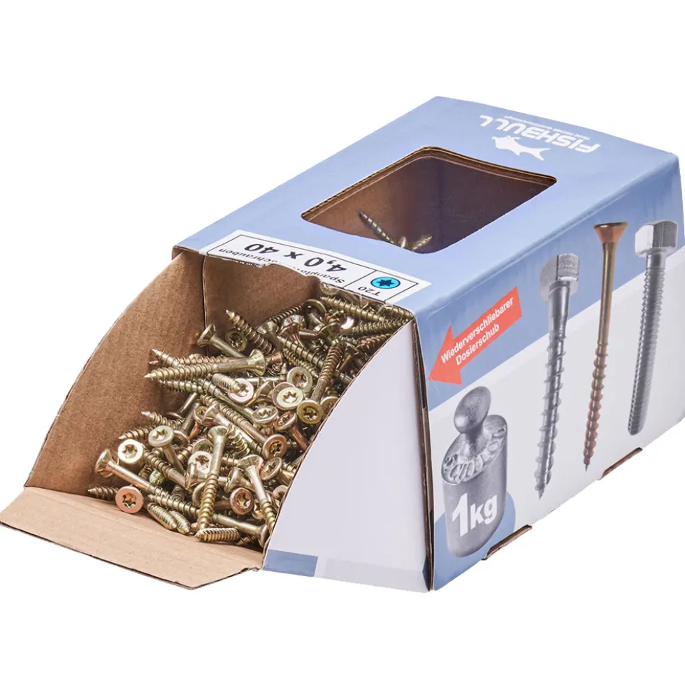 Spanplattenschraube 4,0x40 mm IVZ 1kg FISHBULL-Pack Senkkopf Teilgewinde
