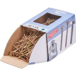 Spanplattenschraube 4,0x60 mm IVZ 1kg FISHBULL-Pack Senkkopf Teilgewinde
