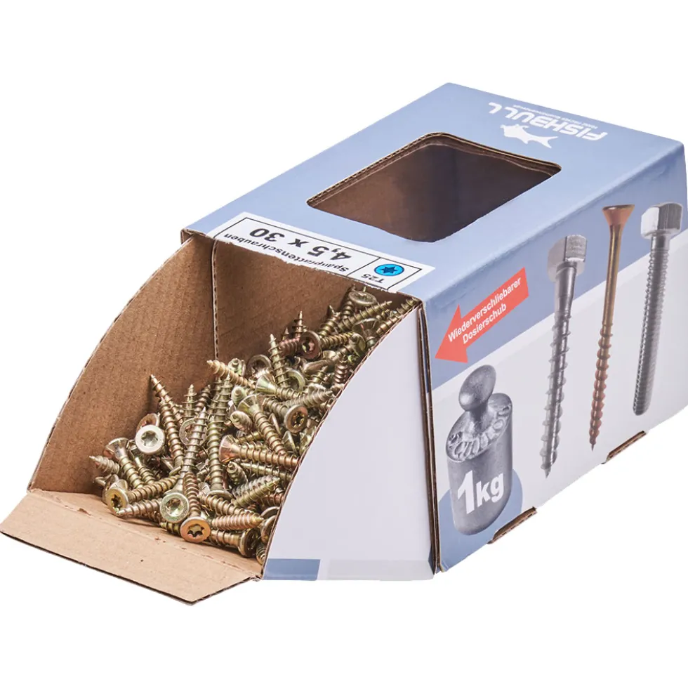 Spanplattenschraube 4,5x30 mm IVZ 1kg FISHBULL-Pack Senkkopf Vollgewinde