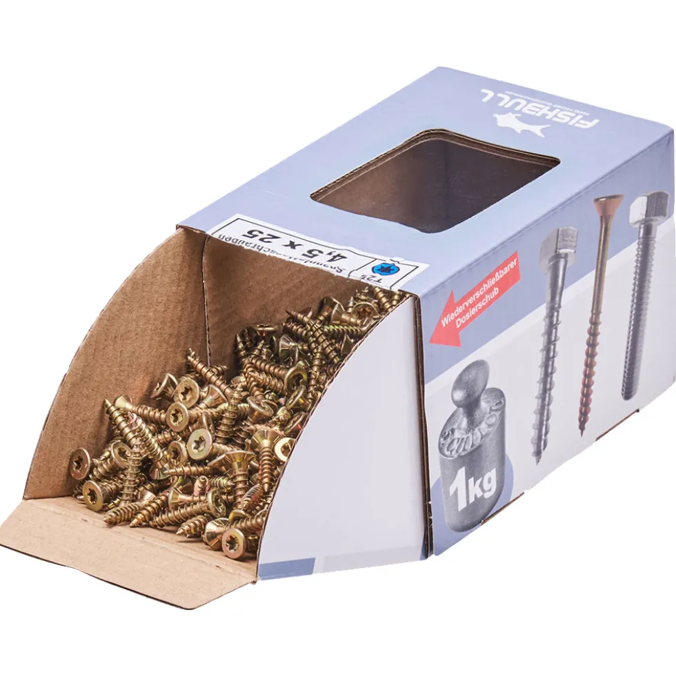 Spanplattenschraube 4,5x25 mm IVZ 1kg FISHBULL-Pack Senkkopf Vollgewinde